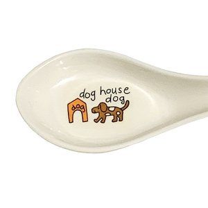 Vintage Anacapa Melamine Childrens Soup Spoon Flat Bottom Dog House Plastic 5"